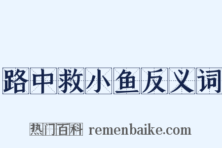 路中救小鱼反义词是什么意思的图片